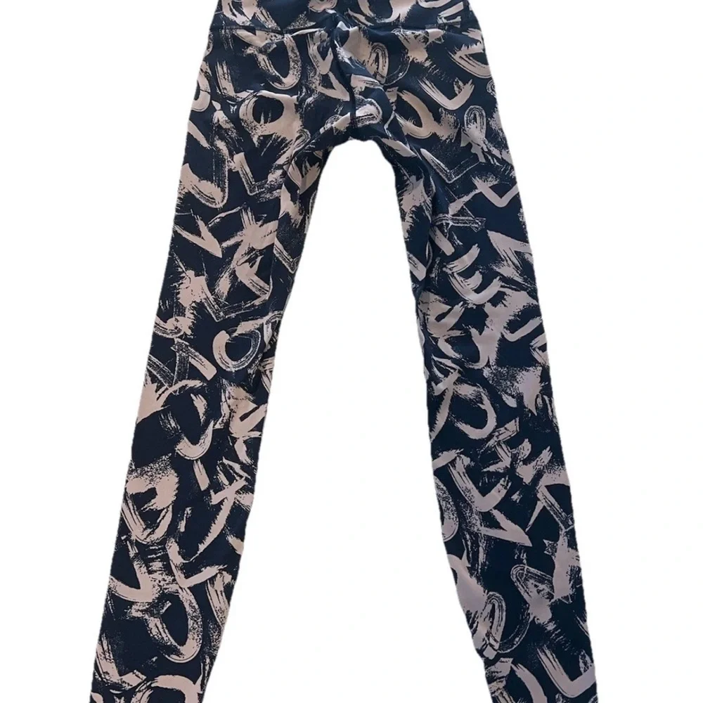 Lululemon Wunder Under High Rise Tight Graffiti Pop Antoinette True Navy Size 4 - Picture 4 of 8